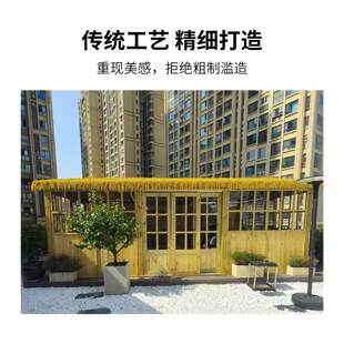 户外防腐木小木屋室外别墅花园民宿组装实木工具房设备房防雨定制
