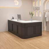 L型转角烤漆收银台服装 店吧台店铺小型柜台奶茶店前台公司接待台