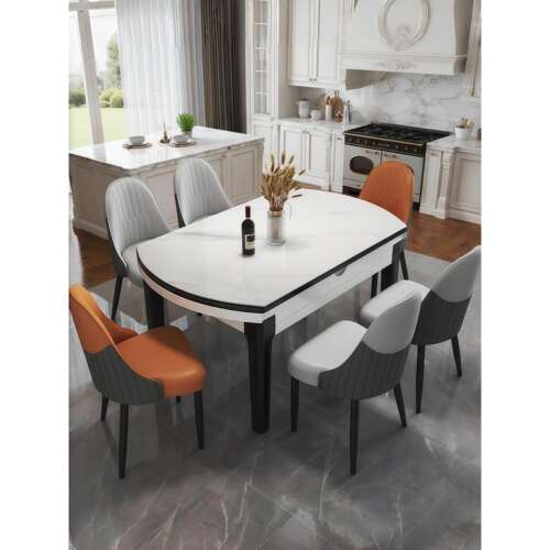 岩板餐桌椅组合轻奢简约现代