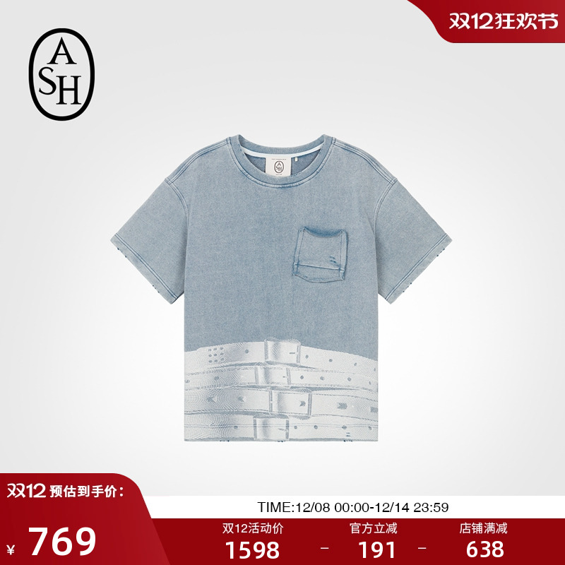 女装新款短袖ASH夏季圆领