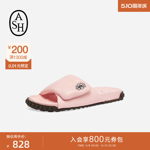 【ASH X NESPRESSO联名款】夏TERRA羊皮时装拖鞋女平底一字拖