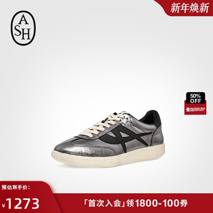 女平底做旧擦色休闲系带板鞋 ASH女鞋 SUNSET德训鞋 新款 潮 2025秋季