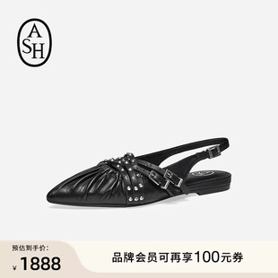 时装 ASH女鞋 26春夏新款 BIANCA真皮低跟女尖头一脚蹬单鞋 凉鞋
