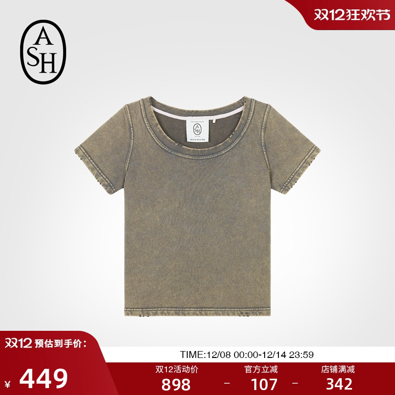 女装短袖t恤棉短袖ASH