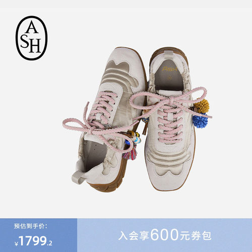 ASH女鞋26夏季新款MIURA羊绒低帮运动风德训鞋女圆头薄底休闲鞋