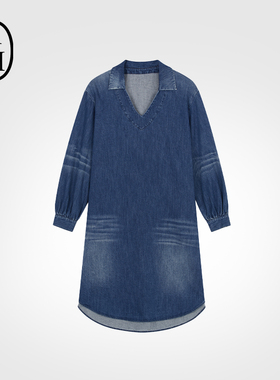 ASH2025女装秋季新款VACANZA牛仔连衣裙女短款宽松休闲裙子百搭