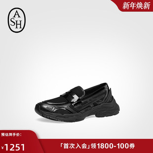 厚底一脚蹬休闲运动单鞋 ASH女鞋 BIS真皮乐福鞋 ROMIE 2025秋季