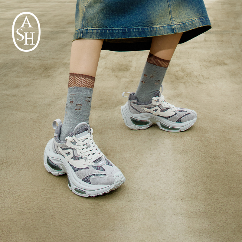 ASH女鞋2025秋季新款DYNAMIC拼色厚底复古老爹鞋增高休闲运动鞋