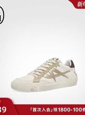 ASH女鞋2025秋季款MOONLIGHT真皮亮片复古做旧脏脏鞋女休闲板鞋