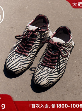 ASH女鞋2025秋季新款KILL BILL真皮休闲鞋薄底豹纹德训鞋平底板鞋