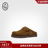ASH女鞋 潮 女厚底一脚蹬外穿半拖鞋 秋季 GRIZZLY真皮半包拖勃肯鞋