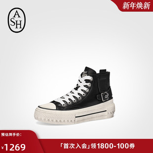 女厚底拉链舒适百搭休闲硫化鞋 ASH女鞋 RAGE羊皮高帮鞋 款 2025秋季