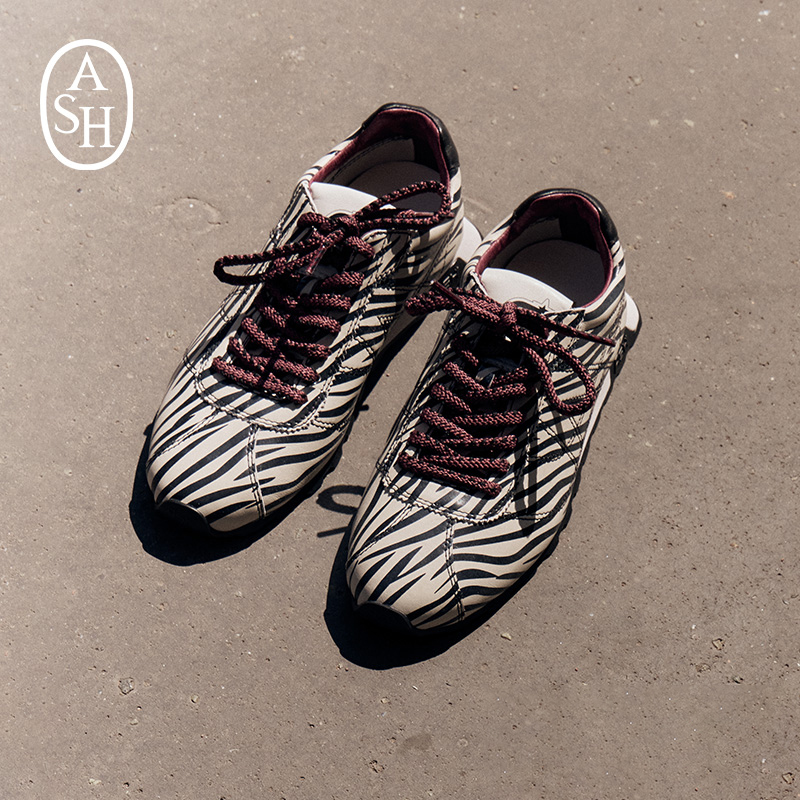 ASH女鞋2025秋季新款KILL BILL真皮休闲鞋薄底豹纹德训鞋平底板鞋