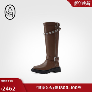 ASH女靴2025秋冬新款 骑士长靴 MELVIS厚底高筒靴女粗跟套筒时装