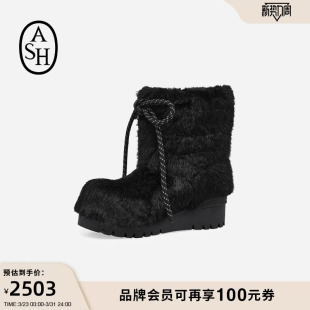 ASH女靴秋冬QUEITIN时尚 休闲雪地靴女圆头厚底保暖短靴