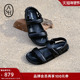 女平底魔术贴百搭露趾休闲凉鞋 ASH女鞋 2025春夏TABOO真皮罗马鞋 潮