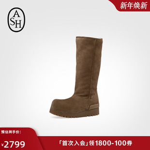 ASH女靴2025秋冬新款 高筒雪地靴女圆头厚底增高长靴 QUEBEC时尚