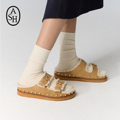 女厚底一脚蹬加绒保暖外穿懒人休闲拖鞋 ASH女鞋 2024秋冬UMA毛毛鞋