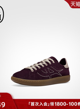 ASH男女同款秋季SUNNY真皮德训鞋女平底休闲鞋紫色板鞋潮