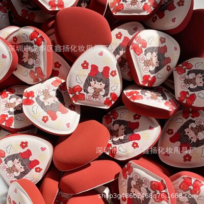 新品Rubycell红色棉花糖粉扑加大加厚粉扑气垫粉底液底妆工具