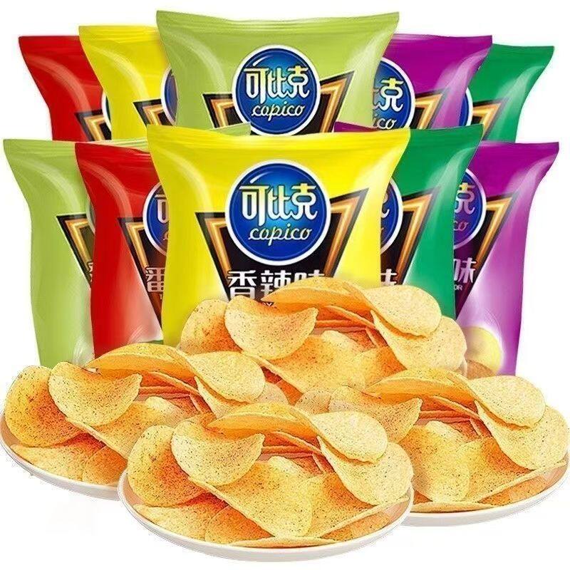 达利园可比克薯片55g*12包袋装烤薯片休闲零食乐纯切薯片事马铃薯