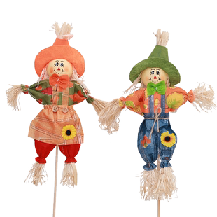 万圣节道具幼儿园派对商场稻草人南瓜巫婆摆件田园风鬼节布置道具