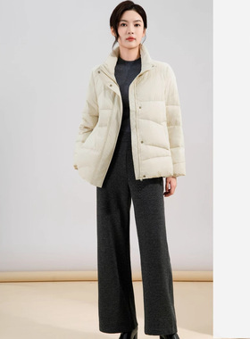 90白鸭绒羽绒服冬季加厚面包服保暖轻薄白鸭绒短款外套HT43215