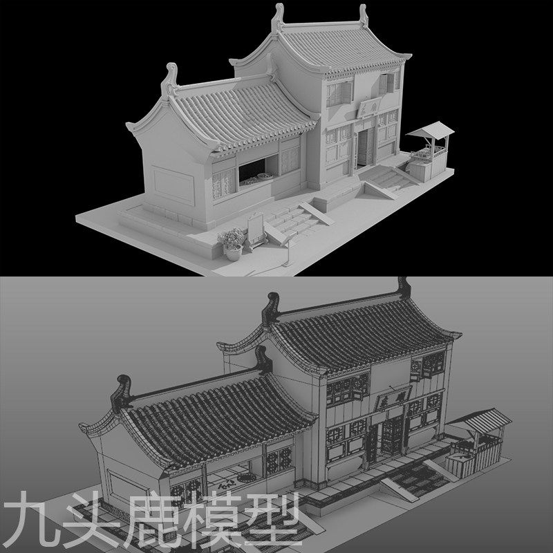 maya 3Dmax c4d blender ZB三维影视动画古代建筑房子模型素材
