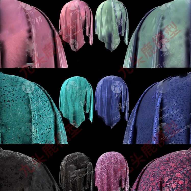 SubstancePainter丝绸布料花纹智能材质布料材质面料服饰sp素材