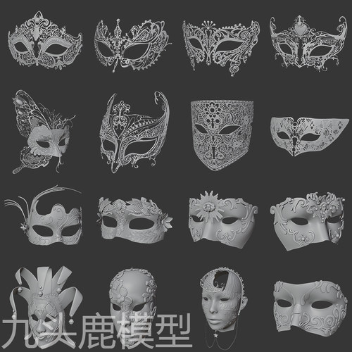 maya 3Dmax c4d blender zb三维面具面罩模型素材源文件带贴图