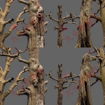 Blender枯木橡树树木树枝树干树皮模型MAX FBX模型文件素材
