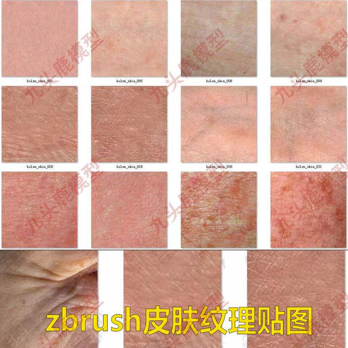 zbrush人物表皮图皮肤纹理图素材alpha Texture贴图资源