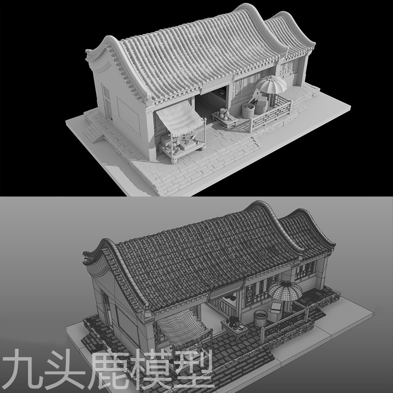 maya 3Dmax c4d blender ZB三维游戏动画卡通古建筑场景模型素材