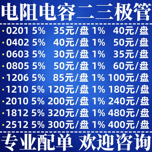 贴片电阻电容二三极管IC芯片配单