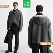 新款 柜899 春季 百搭宽松卫衣撞色连帽袋鼠口袋夹克外套6985018