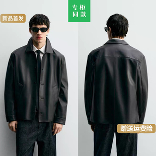 男装 新品 修身 直筒皮革休闲夹克皮衣外套 800 柜1599 5479350 春季