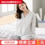 Tháng quần áo cotton sau sinh mùa xuân và mùa thu phụ nữ mang thai cho con bú Bộ đồ ngủ bà mẹ cho con bú - Giải trí mặc / Mum mặc quần áo bầu đẹp