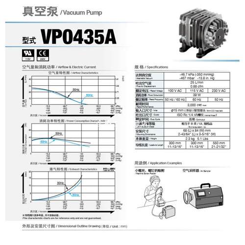 日东真空泵VP0435A  230V VP0435A-V1029-P2-1411  日东工器