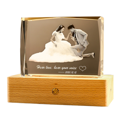 结婚纪念日礼物送老婆周年生日女朋友照片水晶琉璃锤子玻璃画定制