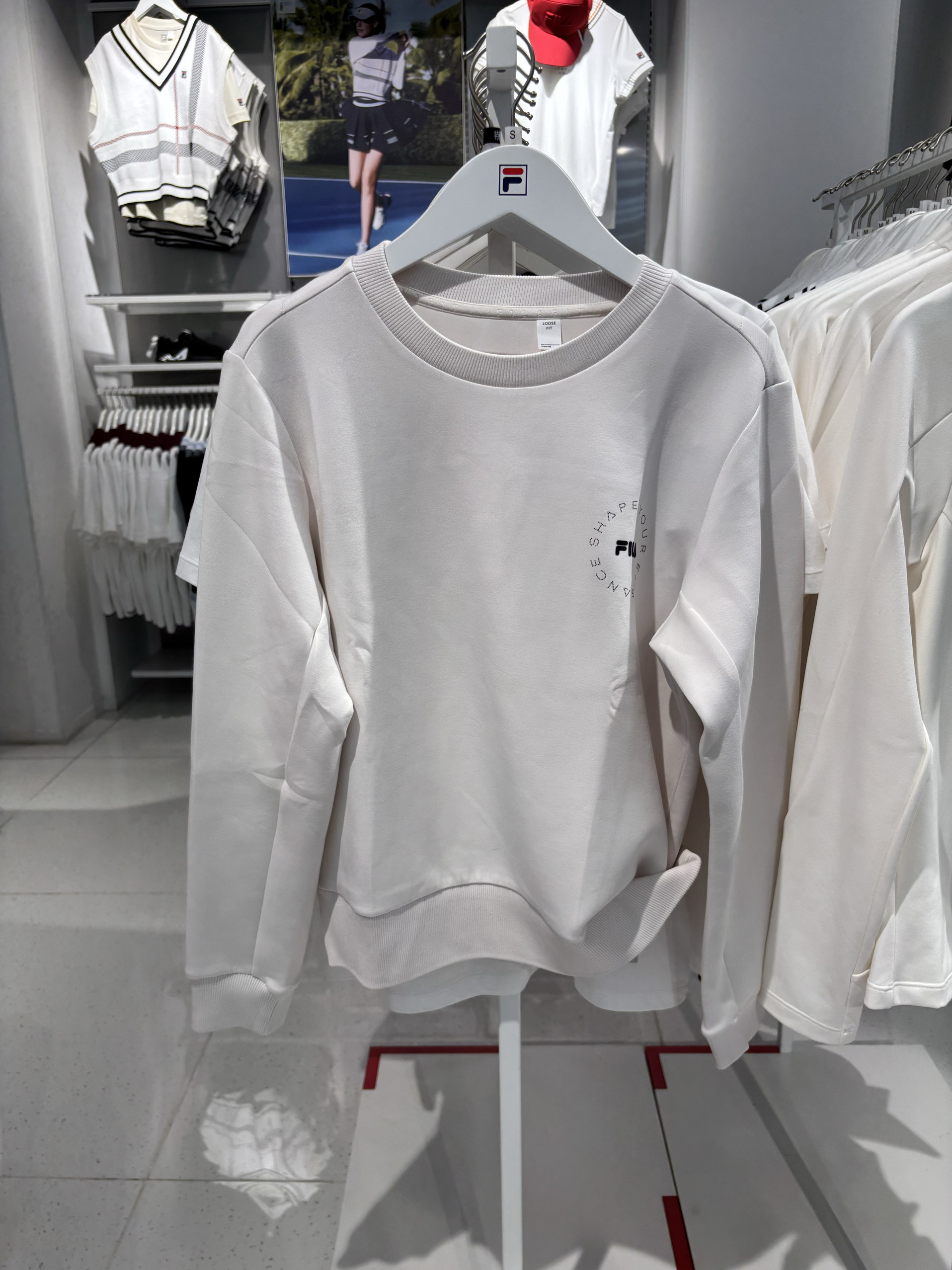 fila斐乐女子套头卫衣24春新抗菌健身运动宽松针织上衣a11w411203