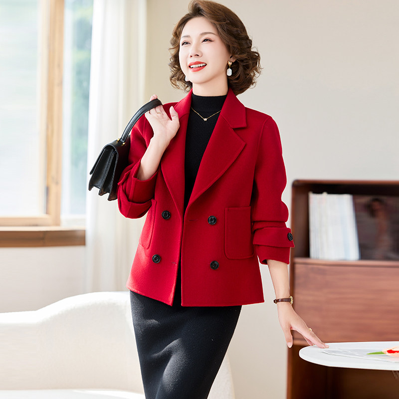 卡若维娅纯羊毛大衣女双面呢外套