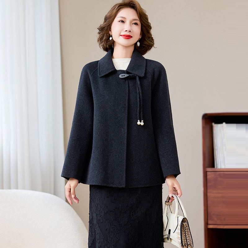 卡若维娅2025秋冬双面毛呢短款大衣女新中式国风零羊绒小个子外套,女装/女士精品,毛呢外套,淘宝优惠券,粉丝福利购,淘宝优惠卷