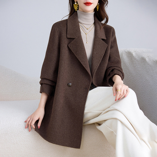 卡若维娅双面羊毛大衣女秋冬2025新款西装领气质减龄妈妈呢子外套
