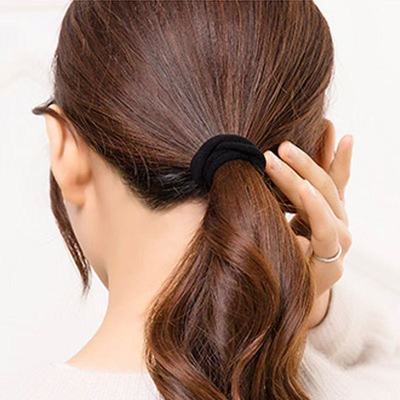 E60根头绳扎头发圈戎黑色加厚泓20根皮套发绳女生成人橡皮筋
