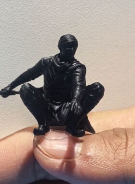忍者刺客侠黑衣人夜行者古代摆件树脂微缩物模型假山微景观盆蒙面