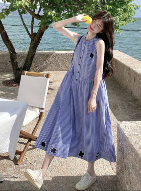 现货主推~2025夏季新款大摆格子连衣裙2C219-6008-P145-K198