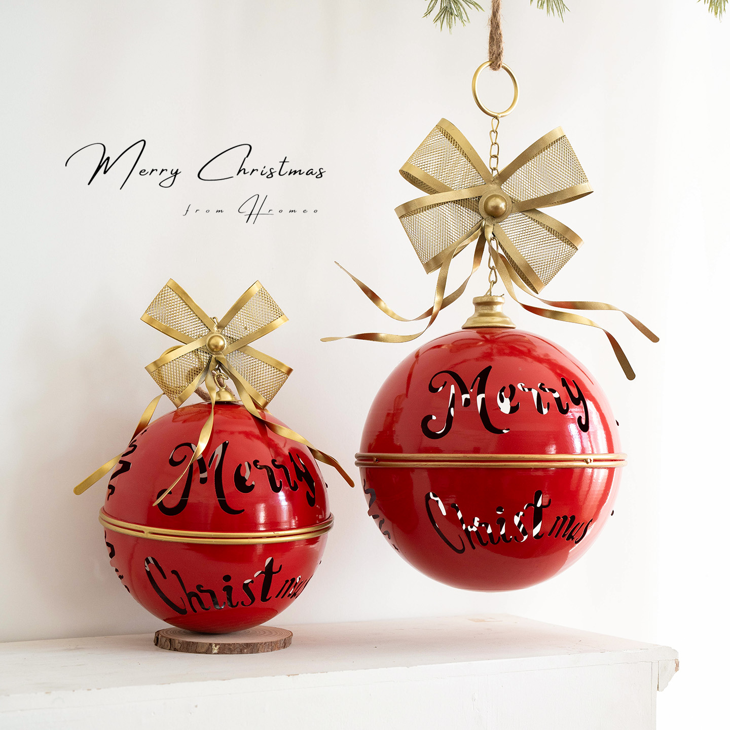 Hromeo圣诞节复古大铃铛挂件