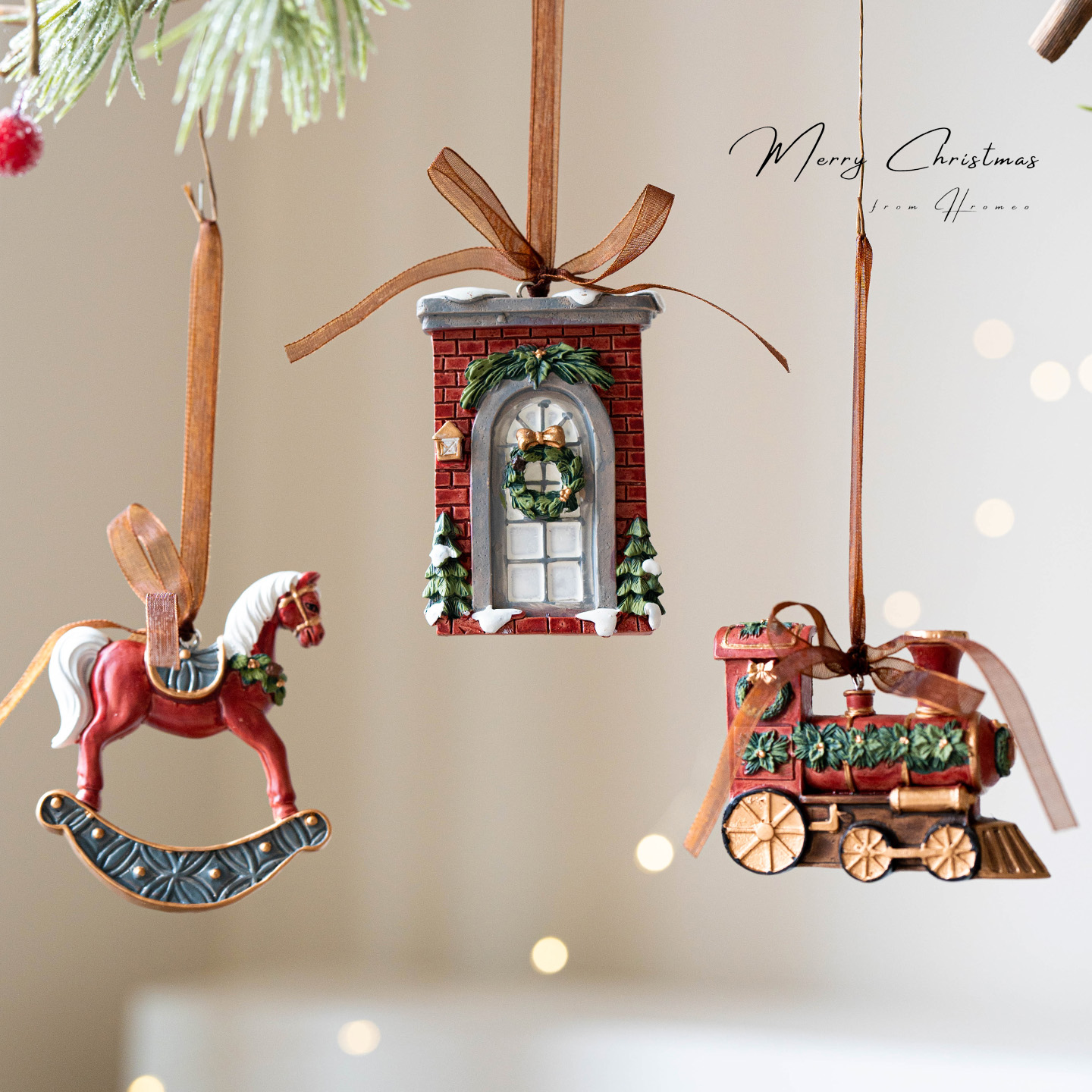 Hromeo圣诞装饰品复古树脂挂件