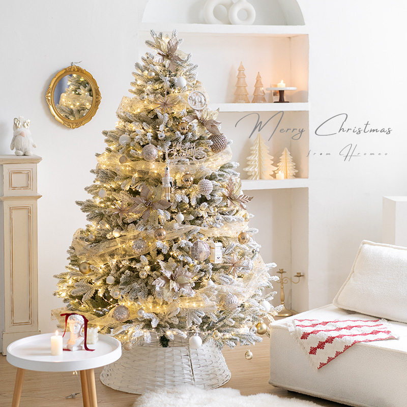 Hromeo全PE积雪圣诞树摆件