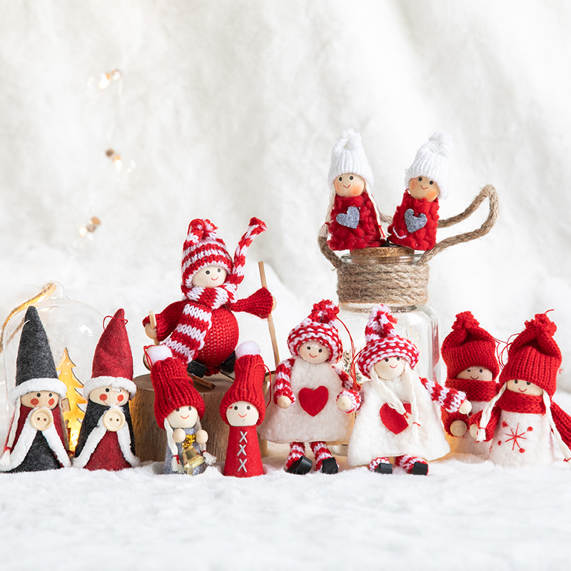 hromeo圣诞男孩女孩摆件装饰配件